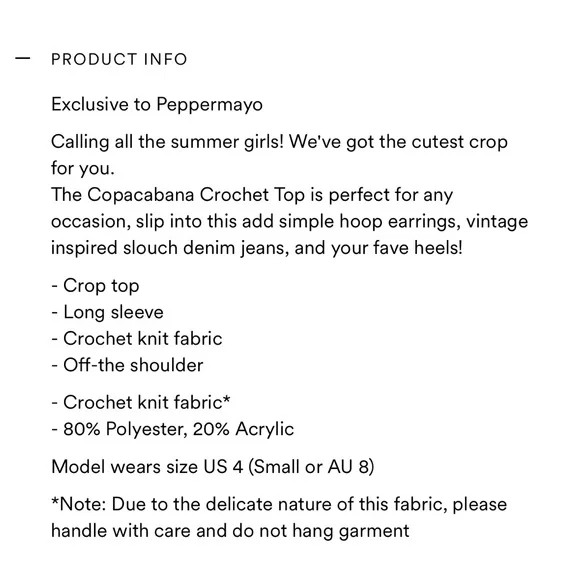 🧶Peppermayo Copacabana Crochet Top🧶 - Picture 13 of 13